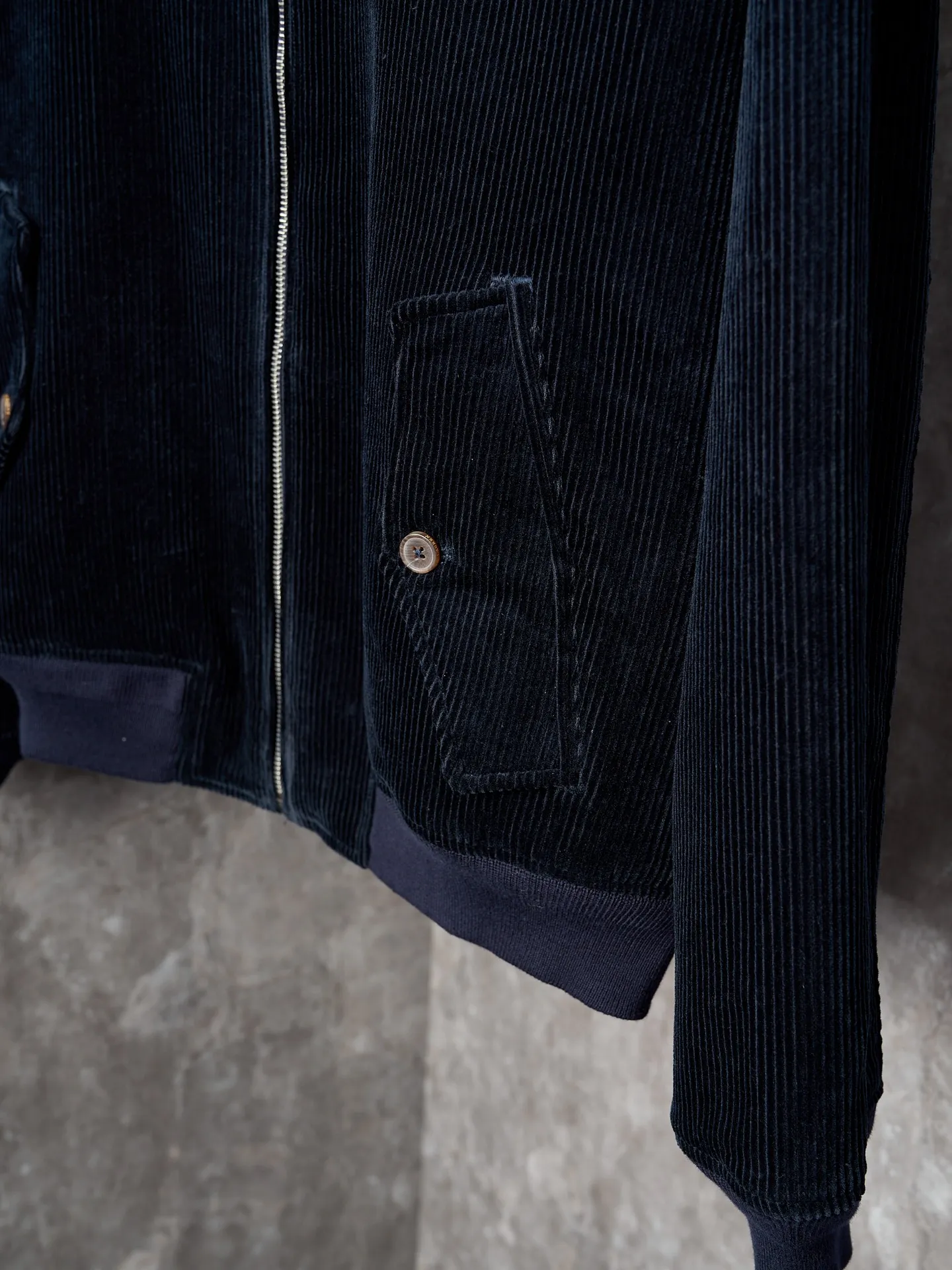 P550 Actual auction】Ralph Lauren/Ralph Lauren dark blue wide embroidered corduroy jacket [ready in stock] S M L XL